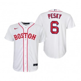 Youth Boston Red Sox Johnny Pesky Nike White 2021 Patriots' Day Replica Jersey