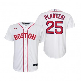 Youth Boston Red Sox Kevin Plawecki Nike White 2021 Patriots' Day Replica Jersey