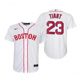 Youth Boston Red Sox Luis Tiant Nike White 2021 Patriots' Day Replica Jersey