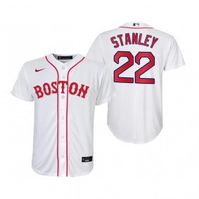 Youth Boston Red Sox Mike Stanley Nike White 2021 Patriots' Day Replica Jersey