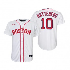 Youth Boston Red Sox Scott Hatteberg Nike White 2021 Patriots' Day Replica Jersey
