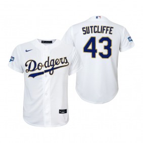 Youth Dodgers Rick Sutcliffe White Gold 2021 Gold Program Replica Jersey