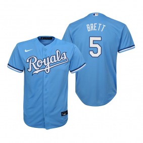 Youth Kansas City Royals George Brett Nike Light Blue Replica Alternate Jersey