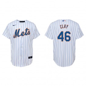 Youth New York Mets Sam Clay White Replica Home Jersey