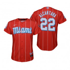Youth Miami Marlins Sandy Alcantara Nike Red 2021 City Connect Replica Jersey