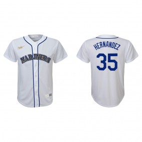 Youth Seattle Mariners Teoscar Hernandez White Cooperstown Collection Jersey