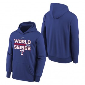 Youth Texas Rangers Nike Royal 2023 World Series Pullover Hoodie