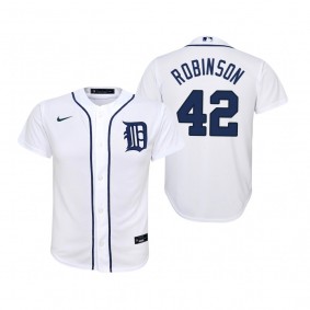Youth Detroit Tigers Jackie Robinson Nike White 2020 Replica Home Jersey