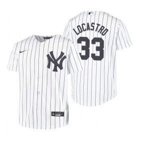 Youth New York Yankees Tim Locastro Nike White Replica Home Jersey
