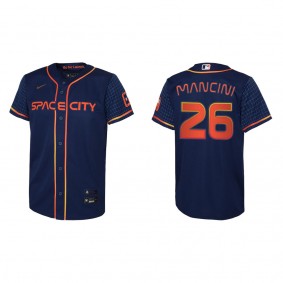 Youth Houston Astros Trey Mancini Navy 2022 City Connect Replica Jersey