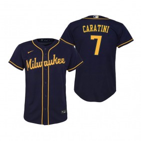 Youth Milwaukee Brewers Victor Caratini Nike Navy Replica Jersey