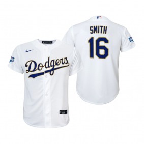Youth Dodgers Will Smith White Gold 2021 Gold Program Replica Jersey