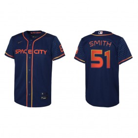 Youth Houston Astros Will Smith Navy 2022 City Connect Replica Jersey