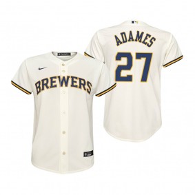Youth Milwaukee Brewers Willy Adames Nike Cream Replica Home Jersey