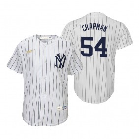 Youth New York Yankees Aroldis Chapman Nike White Cooperstown Collection Home Jersey
