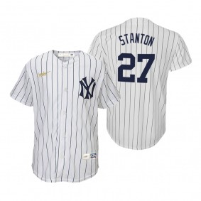 Youth New York Yankees Giancarlo Stanton Nike White Cooperstown Collection Home Jersey
