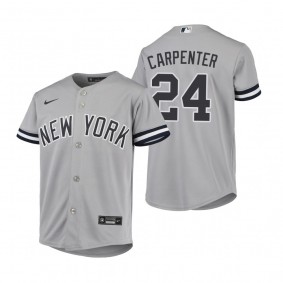 Youth New York Yankees Matt Carpenter Gray Replica Road Jersey
