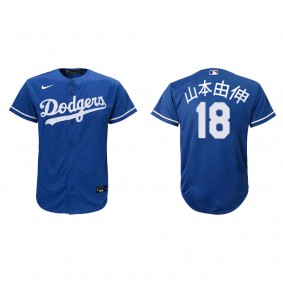 Youth Los Angeles Dodgers Yoshinobu Yamamoto Royal Alternate Japanese Jersey