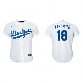Youth Los Angeles Dodgers Yoshinobu Yamamoto White Home Jersey