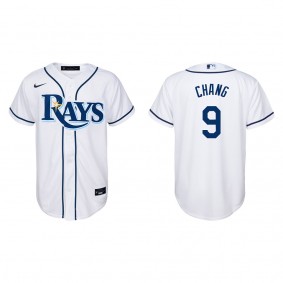 Youth Tampa Bay Rays Yu Chang White Replica Home Jersey