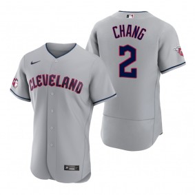 Men's Cleveland Guardians Yu Chang Gray Authentic Jersey