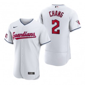 Men's Cleveland Guardians Yu Chang White Authentic Jersey