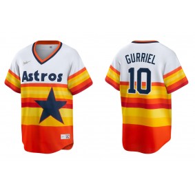 Men's Houston Astros Yulieski Gurriel White Orange Cooperstown Collection Jersey