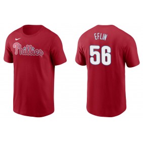 Men's Philadelphia Phillies Zach Eflin Red Name & Number T-Shirt