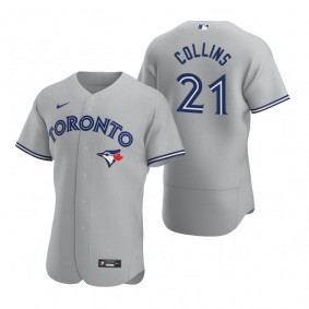 Men's Toronto Blue Jays Zack Collins Gray Authentic Road Jersey