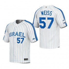 Zack Weiss Israel Baseball White 2023 World Baseball Classic Replica Jersey